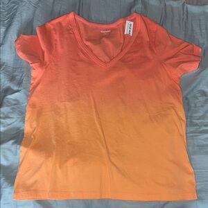 Old Navy Sunset Ombre V-Neck Tee